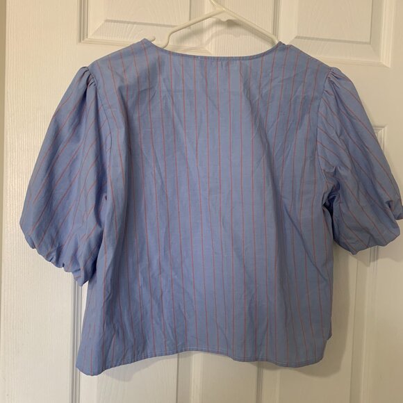 Pull&Bear Blue Striped Blouse - Picture 4 of 5